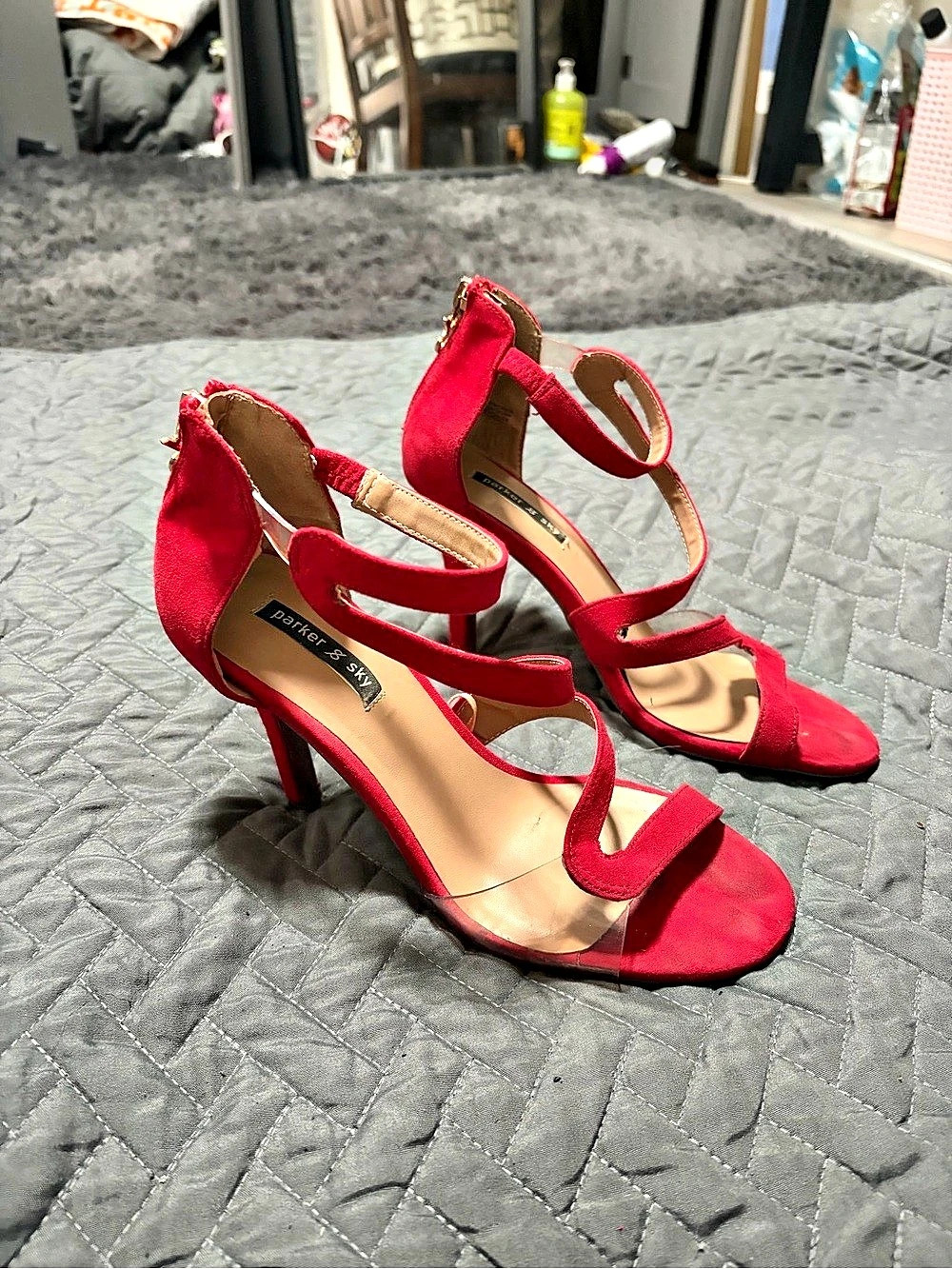 Parker & Sky Red Strappy High Heel Sandals